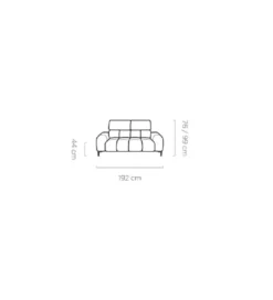 Sofa ELEKTRA Plaza 192 cm z regulowanymi zagłówkami