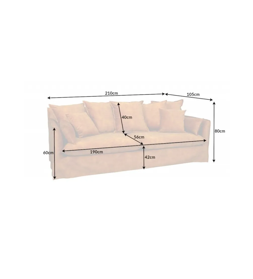 Sofa HEAVENLY Heaven 210 cm ciemna musztarda