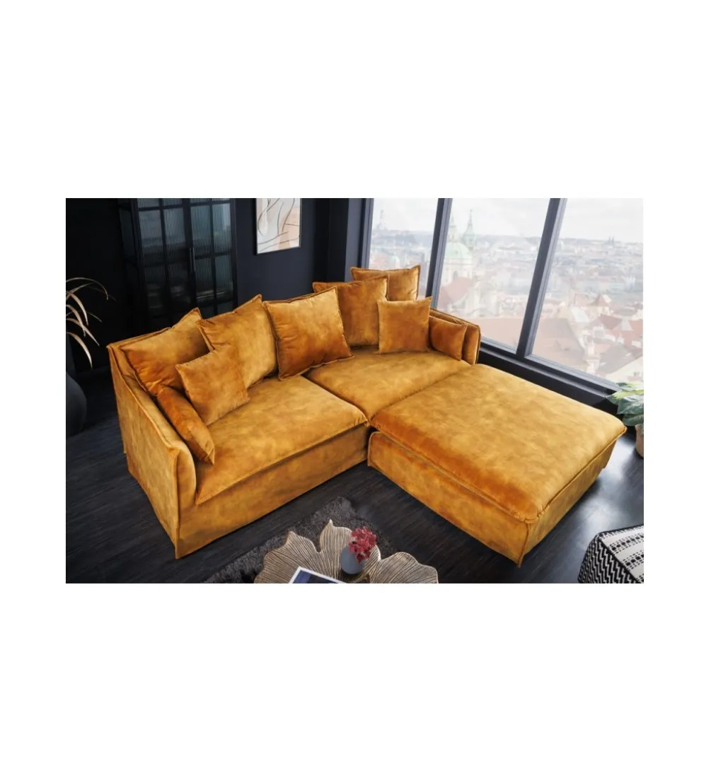 Sofa HEAVENLY Heaven 210 cm ciemna musztarda
