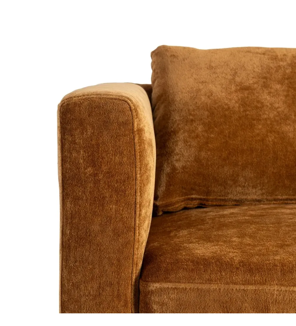 Sofa MODERN BAROCK 240 cm aksamitna musztardowo-żółta