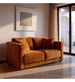 Sofa MODERN BAROCK 240 cm aksamitna musztardowo-żółta