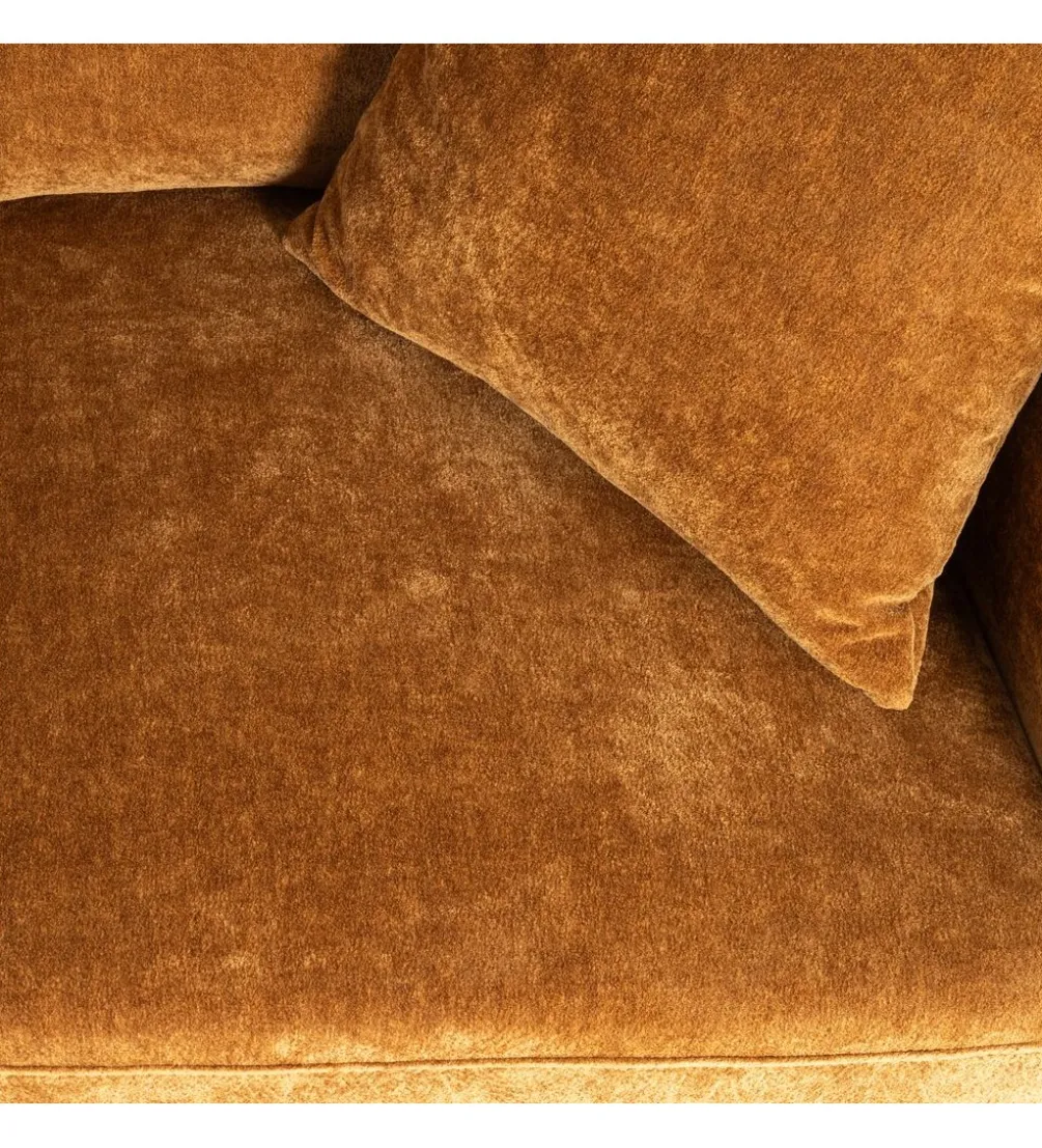 Sofa MODERN BAROCK 240 cm aksamitna musztardowo-żółta