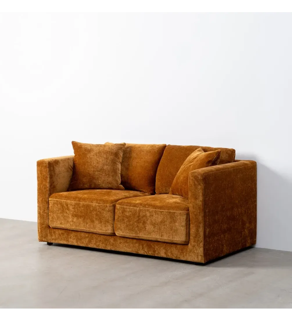 Sofa MODERN BAROCK 240 cm aksamitna musztardowo-żółta