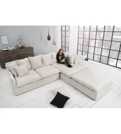 Sofa Narożna HEAVENLY Heaven 255 Cm naturalny len