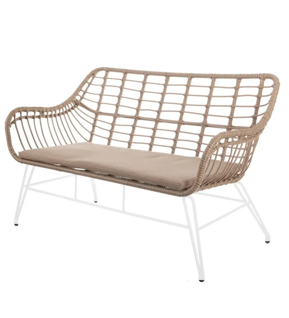 Sofa ogrodowa ARIKI 121 cm naturalna biała