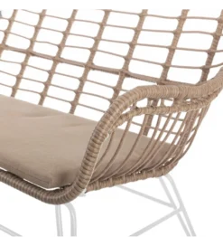 Sofa ogrodowa ARIKI 121 cm naturalna biała