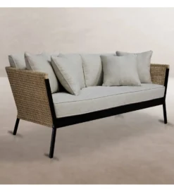 Sofa ogrodowa NIVA 171 cm naturalna czarna