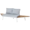 Sofa ogrodowa SASKIA 260 cm drewno akacja nogi białe