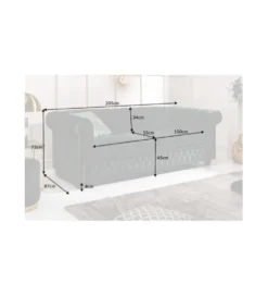 Sofa OLIVIO 220 cm antyczny róż