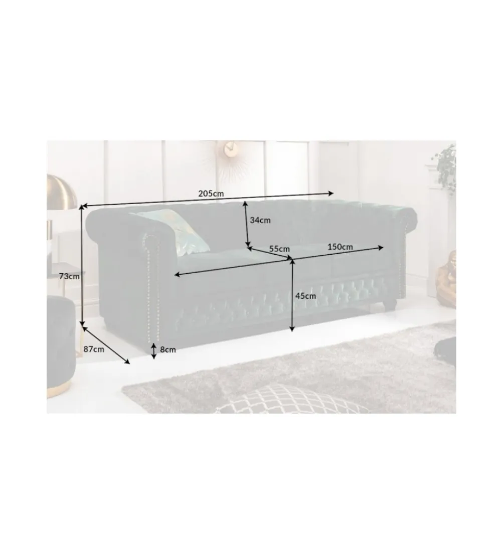Sofa OLIVIO 220 cm antyczny róż