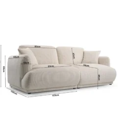 Sofa RABETASO 191 cm terakota