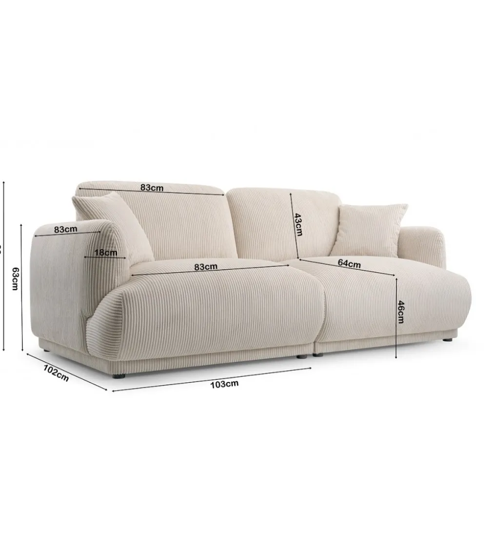 Sofa RABETASO 191 cm terakota
