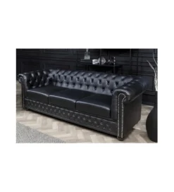Sofa RONNI Chesterfield 205 cm czarna