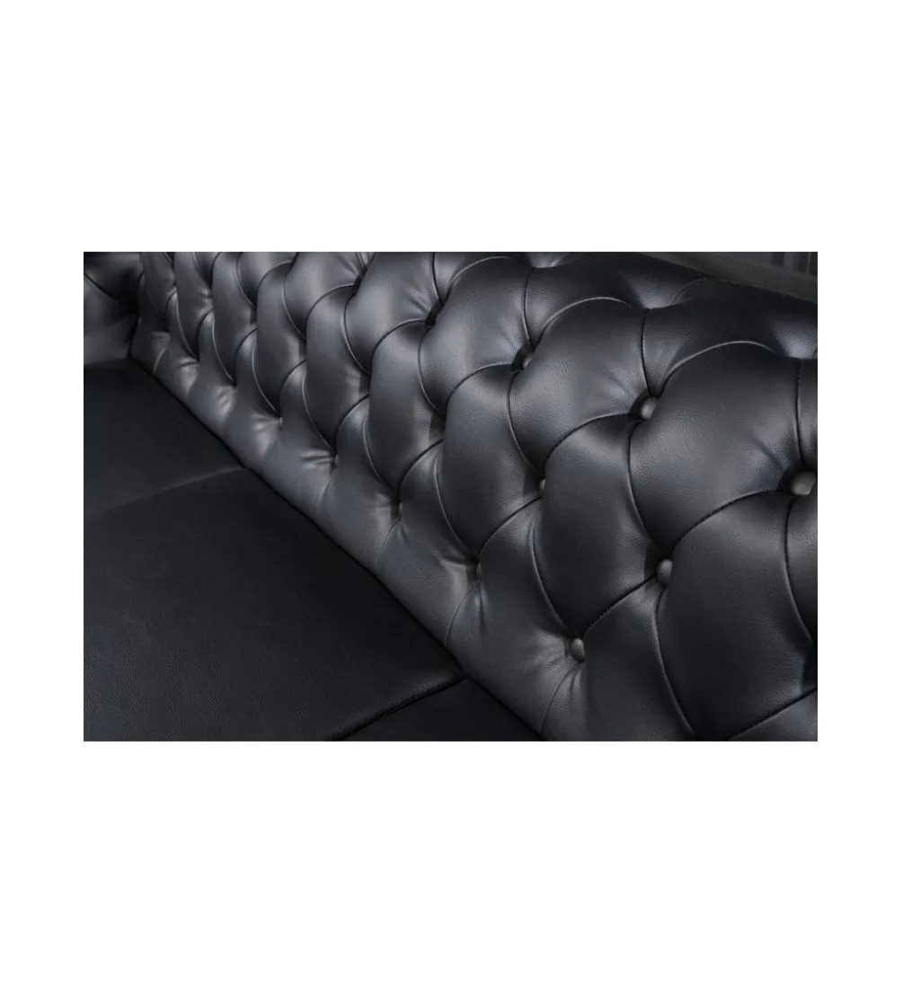 Sofa RONNI Chesterfield 205 cm czarna