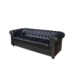 Sofa RONNI Chesterfield 205 cm czarna