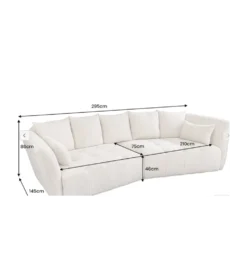 Sofa ROYAL 295 cm XL bouclé szampański beż