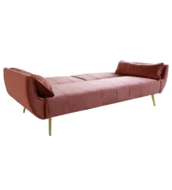 Sofa rozkładana BELLA 215 cm różany aksamit Puella