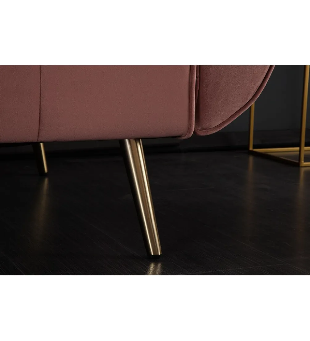 Sofa rozkładana BELLA 215 cm różany aksamit Puella