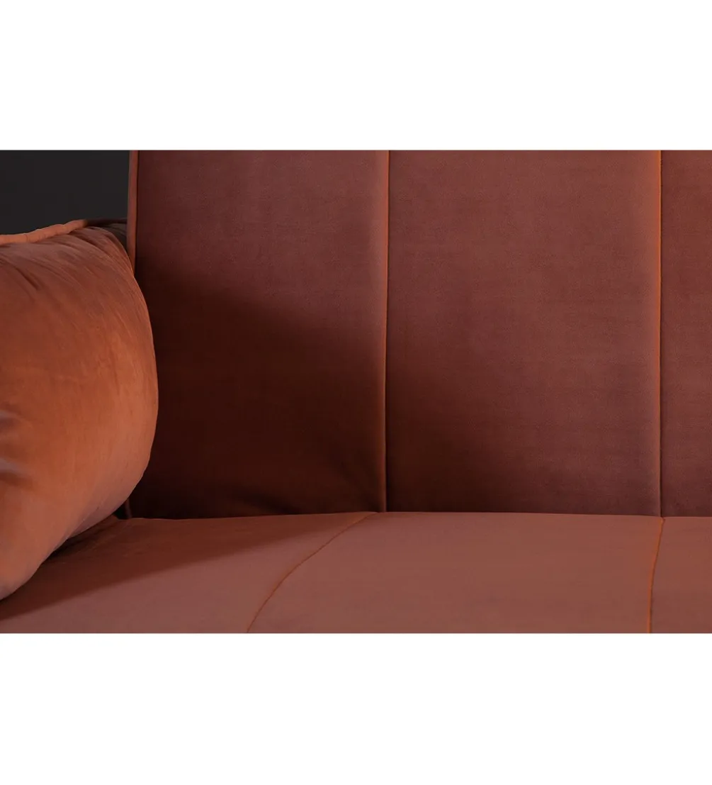 Sofa rozkładana BELLA 215 cm różany aksamit Puella