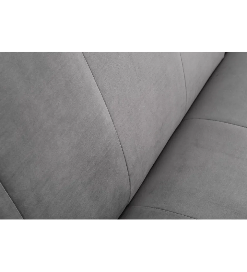 Sofa rozkładana BELLA 215 cm srebrno szary aksamit Puella