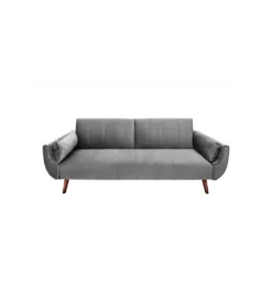 Sofa rozkładana BELLA 215 cm srebrno szary aksamit Puella
