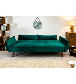 Sofa rozkładana BELLA 215 cm zielony aksamit Puella