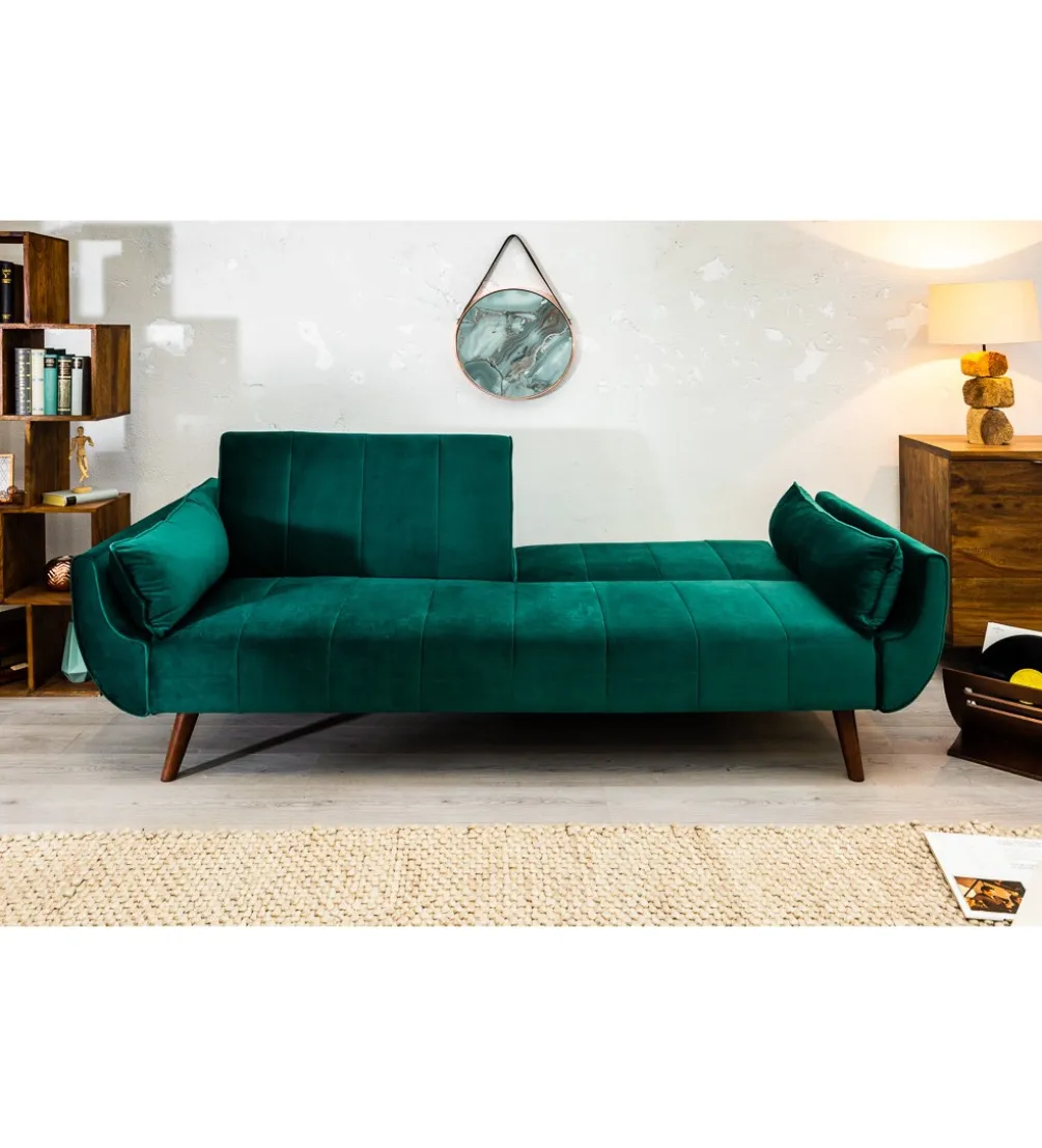 Sofa rozkładana BELLA 215 cm zielony aksamit Puella