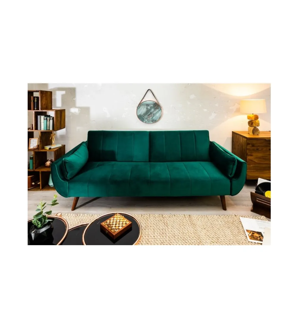 Sofa rozkładana BELLA 215 cm zielony aksamit Puella