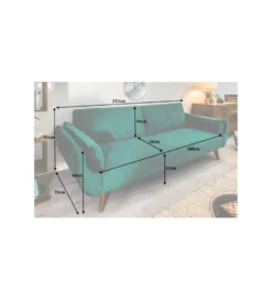 Sofa rozkładana BELLA 215 cm zielony aksamit Puella