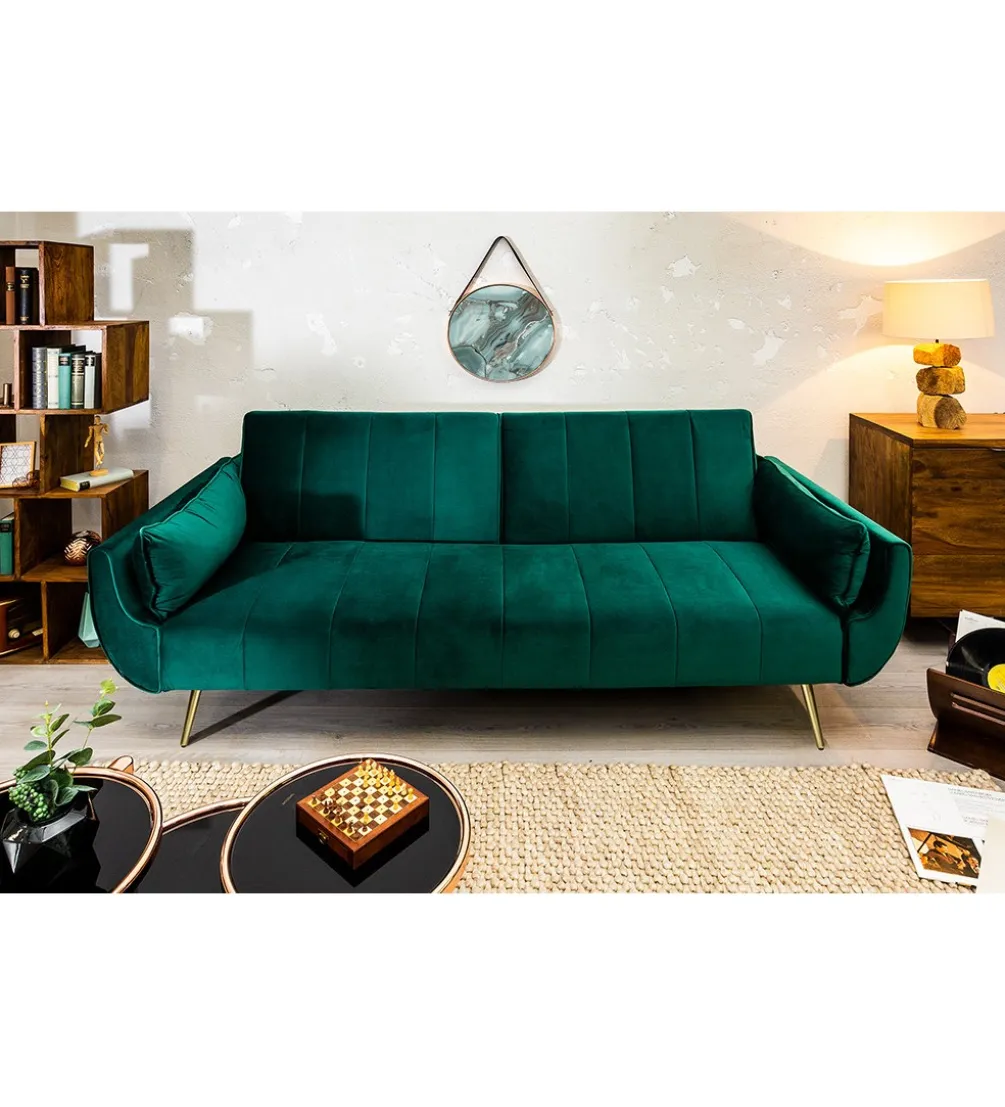 Sofa rozkładana BELLA II 215 cm zielony aksamit Puella