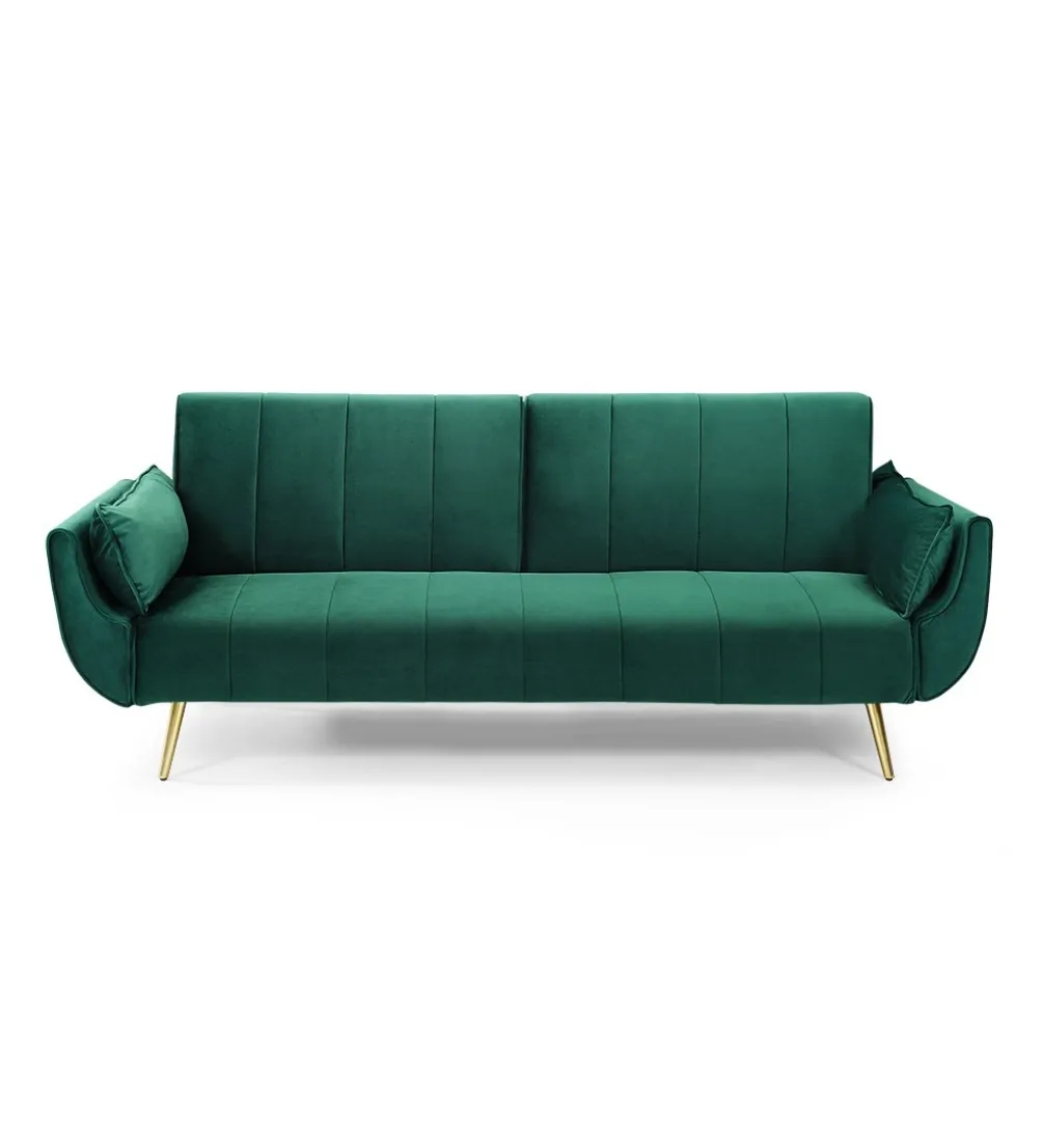 Sofa rozkładana BELLA II 215 cm zielony aksamit Puella