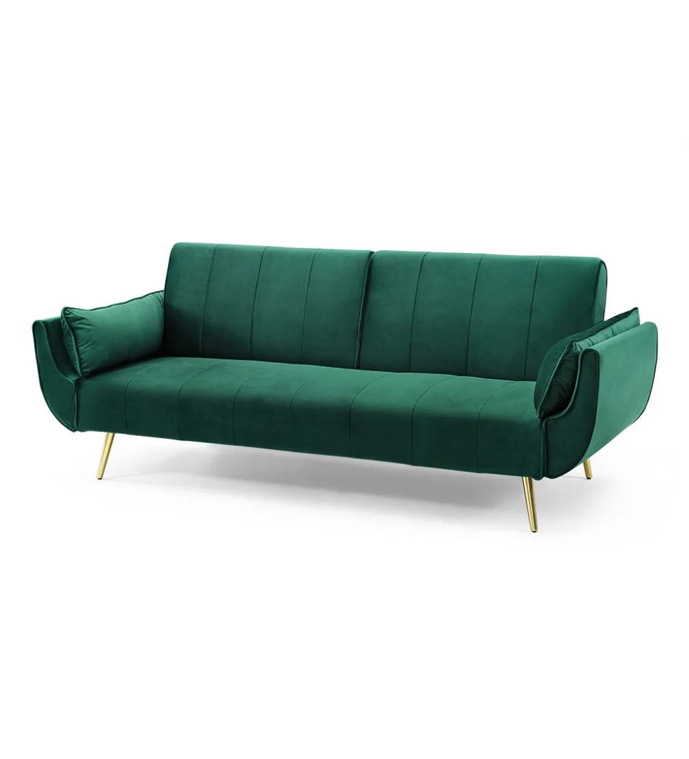 Sofa rozkładana BELLA II 215 cm zielony aksamit Puella