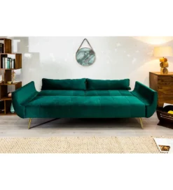 Sofa rozkładana BELLA II 215 cm zielony aksamit Puella