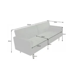 Sofa rozkładana MANILLA 196 cm ciemnozielona