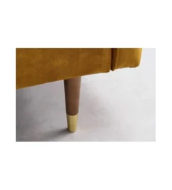 Sofa rozkładana MANILLA 196 cm musztardowo-żółta