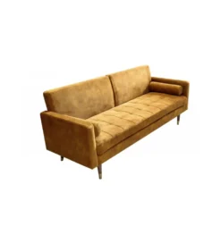 Sofa rozkładana MANILLA 196 cm musztardowo-żółta