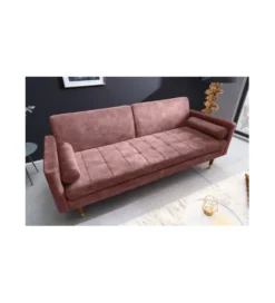 Sofa rozkładana MANILLA 196 cm różowa