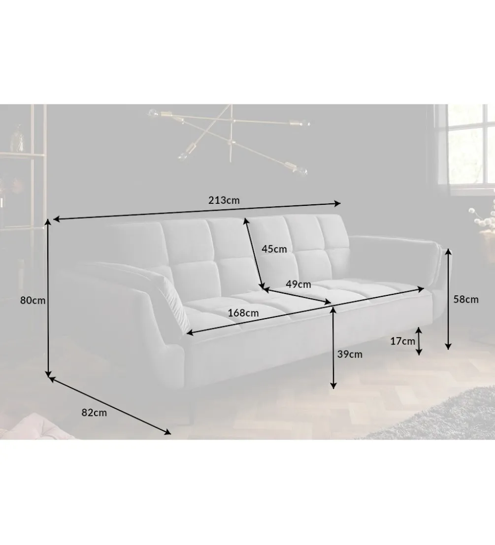 Sofa rozkładana OLIWIA 213 cm szara