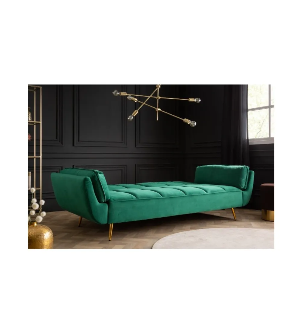 Sofa rozkładana OLIWIA 213 cm szmaragdowo-zielona