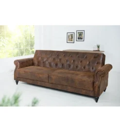 Sofa rozkładana RAYAN 220 cm antyczny brąz