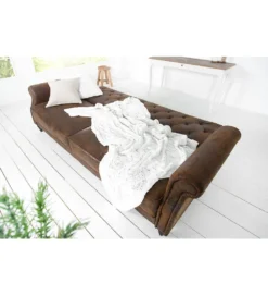 Sofa rozkładana RAYAN 220 cm antyczny brąz