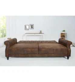Sofa rozkładana RAYAN 220 cm antyczny brąz