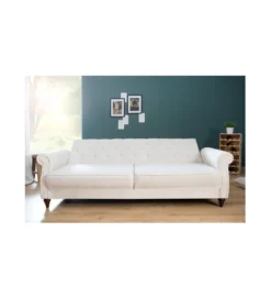 Sofa rozkładana RAYAN 220 cm kremowa