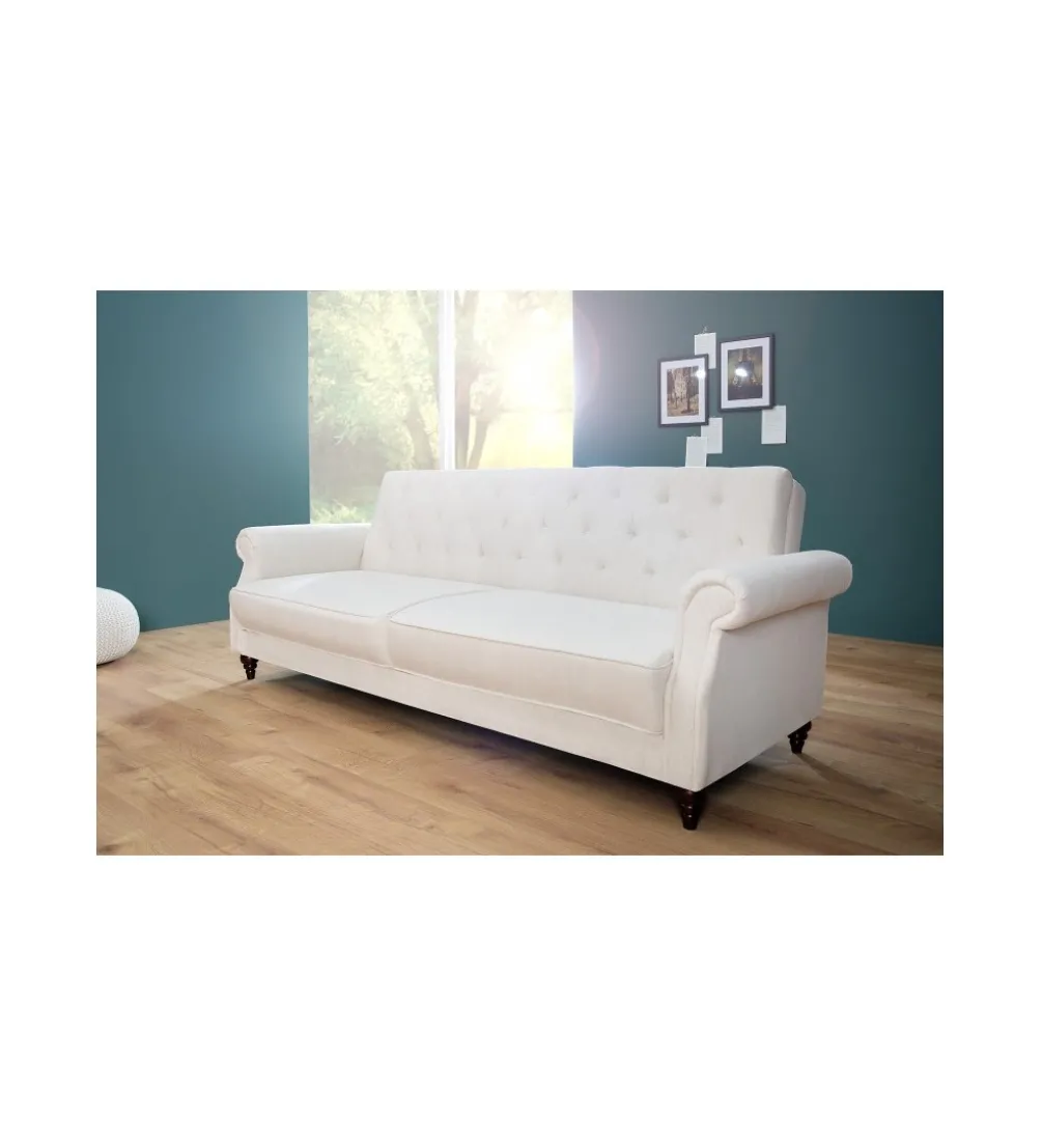 Sofa rozkładana RAYAN 220 cm kremowa