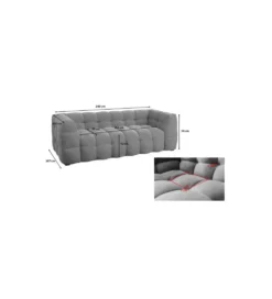 Sofa SALMANCA 240 cm żółta
