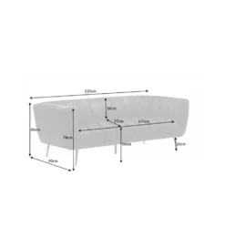 Sofa Scarlett 225 cm szara