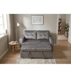 Sofa SMART 140 cm z funkcją spania welwet szary