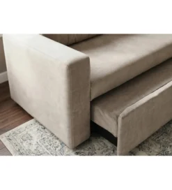 Sofa SMART 140 cm z funkcją spania welwet chmpagne beżowa
