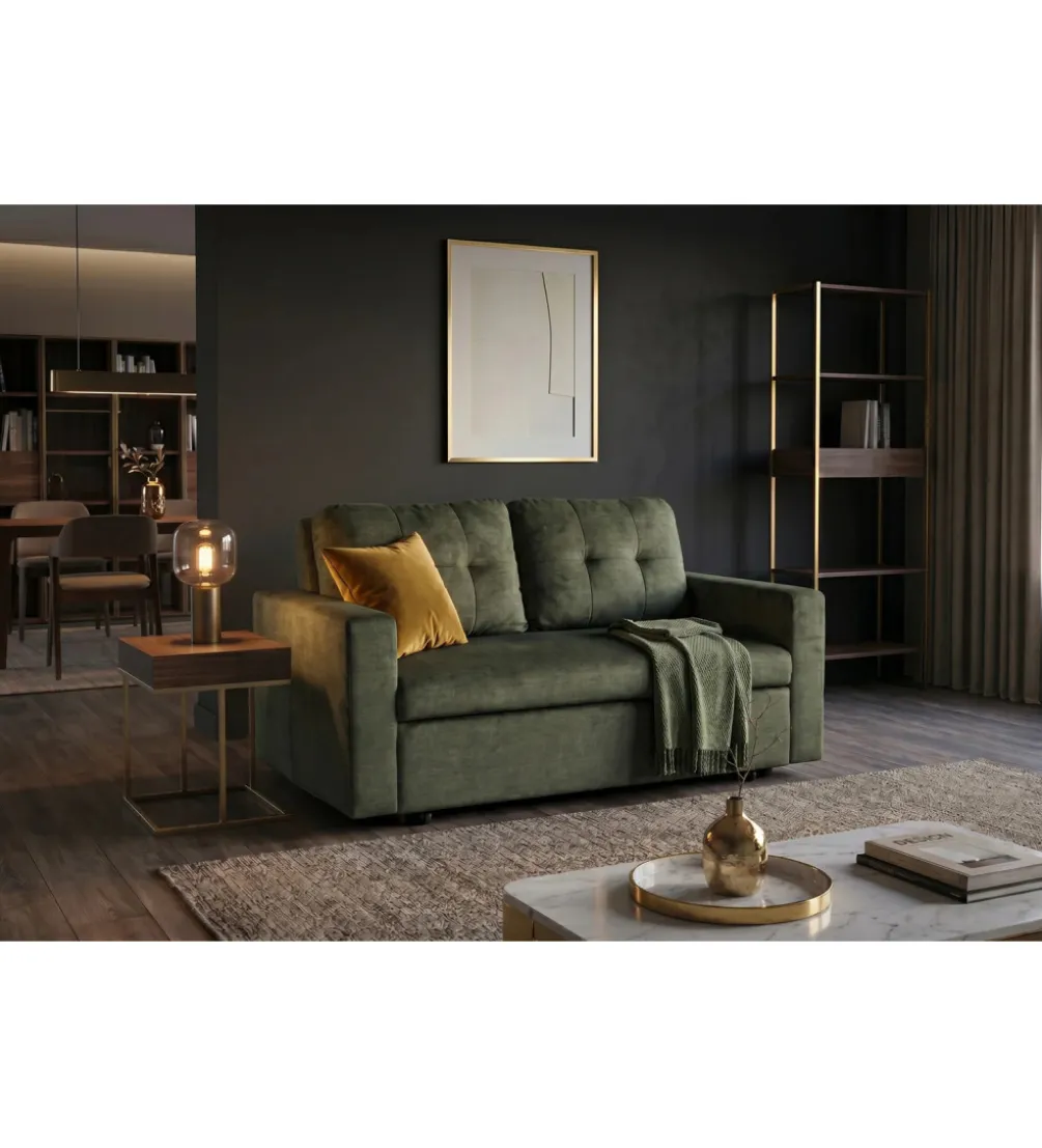 Sofa SMART 140 cm z funkcją spania zielony