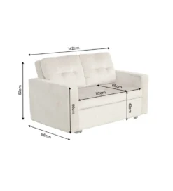 Sofa SMART 140 cm z funkcją spania zielony